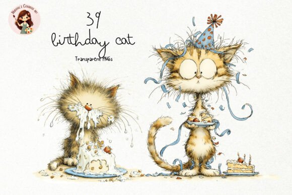 Charming Birthday Cat PNG Clipart: A Creative Toolkit