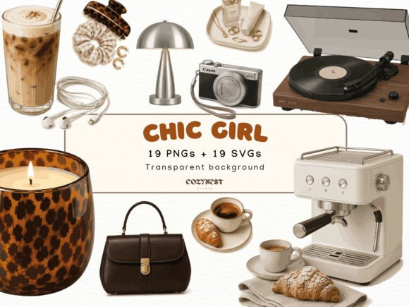 Chic Girl Aesthetic Clipart: Elevate Your Designs with Luxury PNG