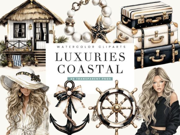 Elevate Your Brand with Luxuries Coastal Clipart