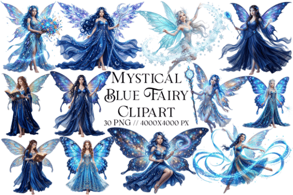 Enchanting Design with Mystical Blue Fairy Clipart