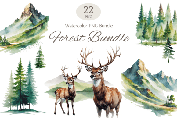 Enchanting Watercolor Forest Clipart: A Designer's Woodland Toolkit
