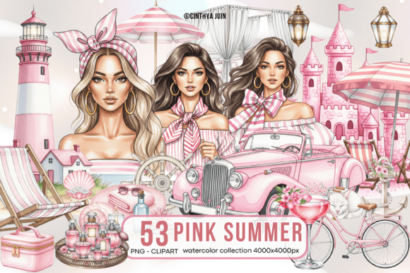 Pink Summer Watercolor Clipart: A Designer's Secret Weapon