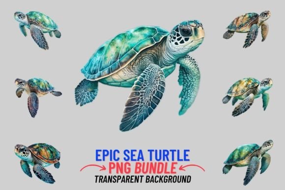 Sea Turtle PNG Clipart: 12 Designs for Creative Projects