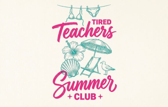 Teacher Summer Club PNG: A Playful Asset for Summer Designs