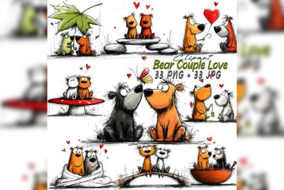 Whimsical Bear Couple Love Clipart: A Designer's Guide