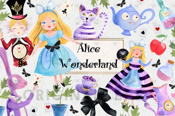 Whimsical Wonderland: The Art of Alice Watercolor Clipart